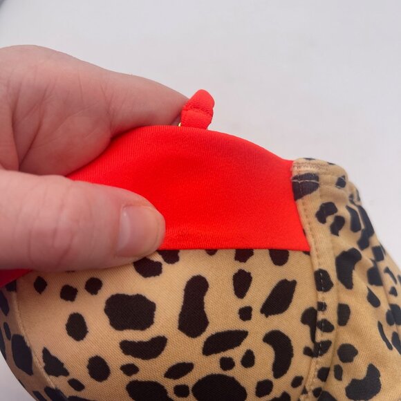 Y2K Victorias Secret 34B Unforgettable Demi Halter Bikini Top Leopard Orange X - Picture 8 of 8